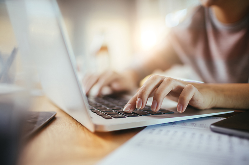 Woman using a computer